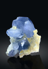 Natural Blue Color Celestine Cluster on Calcite from Afghanistan - 226 grams
