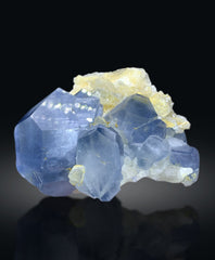 Natural Blue Color Celestine Cluster on Calcite from Afghanistan - 226 grams