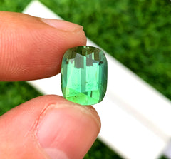 Cusshion Cut Mint Green Tourmaline Gemstone, Loose Gemstone, Tourmaline Ring, Gemstone Jewelry, Afghan Tourmaline - 7.45 CT