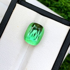 Cusshion Cut Mint Green Tourmaline Gemstone, Loose Gemstone, Tourmaline Ring, Gemstone Jewelry, Afghan Tourmaline - 7.45 CT