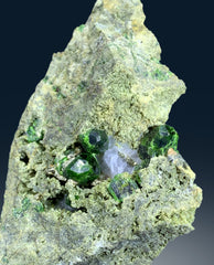 Lush Green Demantoid Garnet Crystals on Matrix Mineral Specimen - 275 gram
