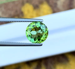 Round Cut Mint Green Tourmaline Gemstone, Loose Gemstone, Tourmaline Ring, Gemstone Jewelry - 3.10 CT