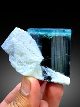 Natural Blue Cap Tourmaline with Feldspar from Paprok Afghanistan - 205 gram