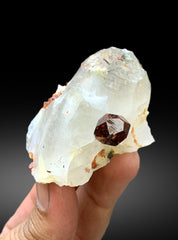 Natural Red Garnet Crystals on Quartz from Pakistan - 128 gram