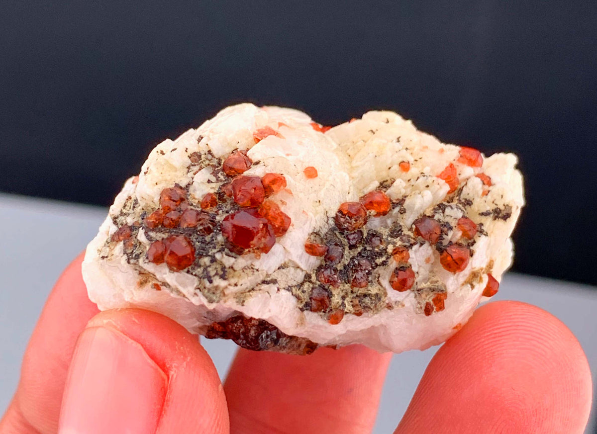 Red Garnet Crystals on Matrix From Pakistan - 33 Grams