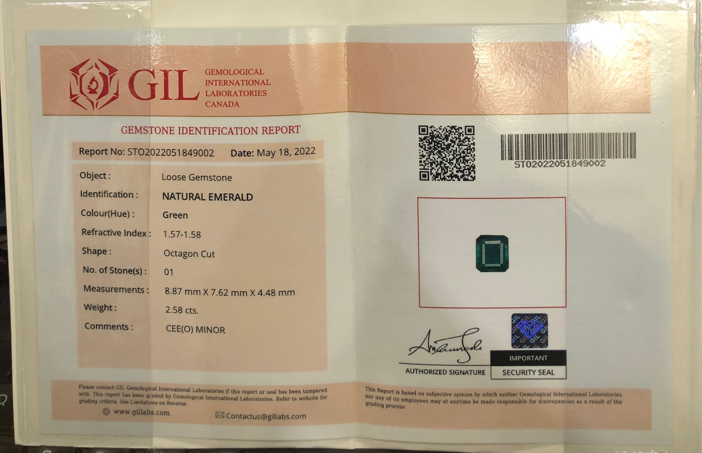 Octagon Shape Zambian Green Emerald Gemstone, Loose Gemstone, Emerald Faceted Cut Stone, Naturam Emerald - 2.58 CT