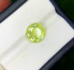 Round Cut Yellow Fire Sphene Gemstone, Great Dispersion Sphene Gemstone, Loose Gemstone - 4.12 CT