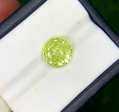 Round Cut Yellow Fire Sphene Gemstone, Great Dispersion Sphene Gemstone, Loose Gemstone - 4.12 CT