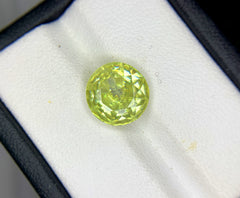 Round Cut Yellow Fire Sphene Gemstone, Great Dispersion Sphene Gemstone, Loose Gemstone - 4.12 CT