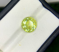 Round Cut Yellow Fire Sphene Gemstone, Great Dispersion Sphene Gemstone, Loose Gemstone - 4.12 CT