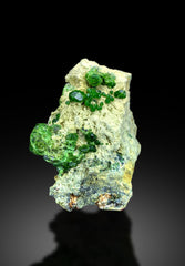 Lush Green Demantoid Garnet Cluster on Matrix, Demantoid Garnet Crystals Specimen - 278 gram