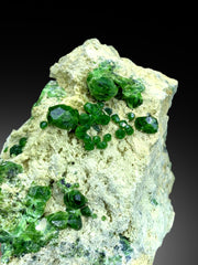 Lush Green Demantoid Garnet Cluster on Matrix, Demantoid Garnet Crystals Specimen - 278 gram