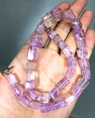 Pink Kunztite Necklace, Kunzite Beads, Kunzite Jewelry, Polished Kunzite, Kunzite Beads necklace