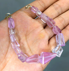 Pink Kunztite Bracelet, Kunzite Beads, Kunzite Jewelry, Polished Kunzite, Kunzite Beads Bracelet