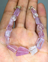 Pink Kunztite Bracelet, Kunzite Beads, Kunzite Jewelry, Polished Kunzite, Kunzite Beads Bracelet