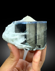 Blue Cap Tourmaline with Cleavelandite Albite and Quartz from Paprok Afghanistan - 487 gram