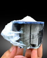 Blue Cap Tourmaline with Cleavelandite Albite and Quartz from Paprok Afghanistan - 487 gram