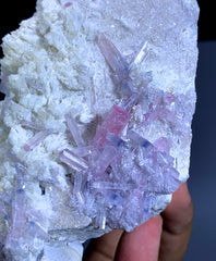 Natural Pink Tourmaline Cluster on Feldspar from Afghanistan - 604 gram