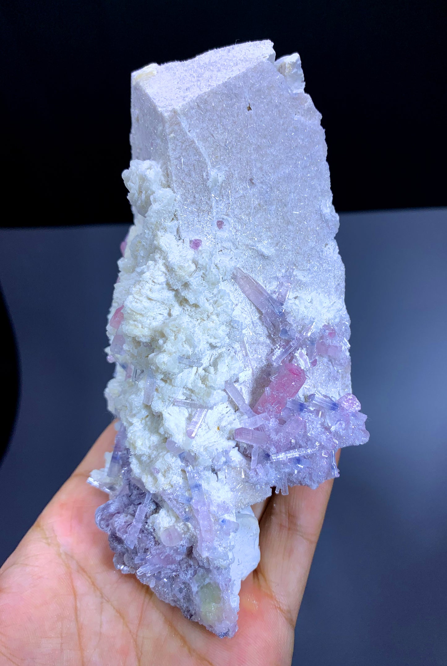 Natural Pink Tourmaline Cluster on Feldspar from Afghanistan - 604 gram