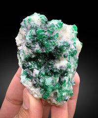 Lush Green Color Emerald Cluster on Matrix from swat Pakistan - 213 gram