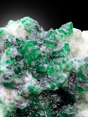 Lush Green Color Emerald Cluster on Matrix from swat Pakistan - 213 gram