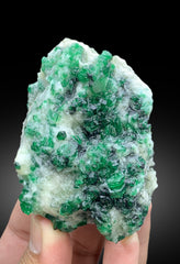 Lush Green Color Emerald Cluster on Matrix from swat Pakistan - 213 gram
