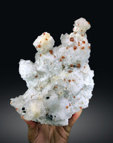 Orange Color Spessartine Garnet with Quartz Schorl on Feldspar from Pakistan - 1935 gram