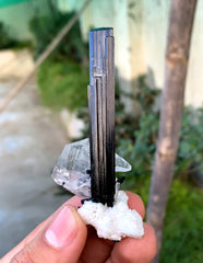 Schorl Black Tourmaline with Aquamarine and Feden Quartz from Pakistan - 27 grams
