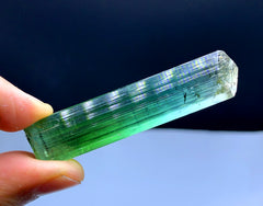 Gem Grade Bluish Green Tourmaline Crystal from Afghanistan - 28 grams