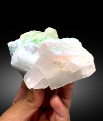 Pink Color Morganite with Green Tourmalines, Quartz and Albite, Morganite Specimen from Dara-i-Pech Afghanistan - 337 gram