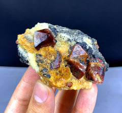 Red Zircon Crystals on Matrix from Skardu Pakistan - 192 gram