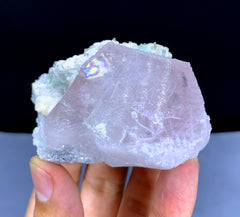 Pink Morganite with Green Tourmalines on Albite from Afghanistan - 134 gram