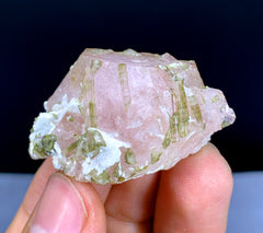 Pink Morganite on Green Tourmalines from Afghanistan - 28 gram