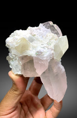 Pink Morganite Crystals with Quartz, Green Tourmalines and Lepidolite, Morganite Specimen, Fine Mineral - 625 gram