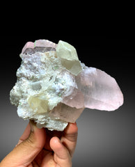 Pink Morganite Crystals with Quartz, Green Tourmalines and Lepidolite, Morganite Specimen, Fine Mineral - 625 gram