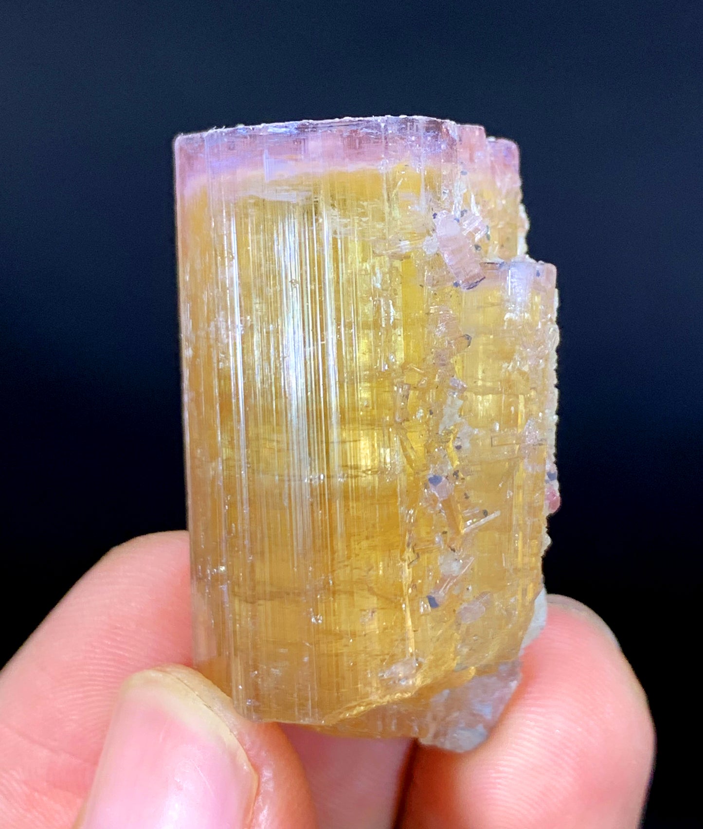 Pink Cap Orange Color Tourmaline Crystal from Paprok Afghanistan - 36 gram