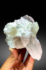 Pink Morganite Crystals with Quartz, Green Tourmalines and Lepidolite, Morganite Specimen, Fine Mineral - 625 gram