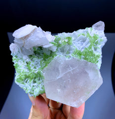 Pink Morganite with Green Tourmalines on Albite from Afghanistan - 481 gram