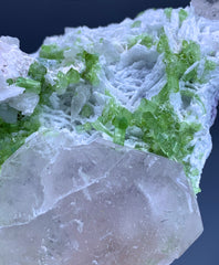 Pink Morganite with Green Tourmalines on Albite from Afghanistan - 481 gram