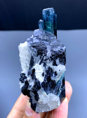 Blue Cap Tourmaline with Albite from Paprok Afghanistan - 150 gram