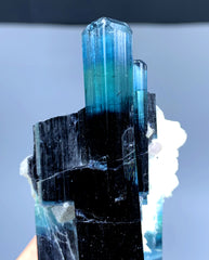 Blue Cap Tourmaline with Albite from Paprok Afghanistan - 150 gram