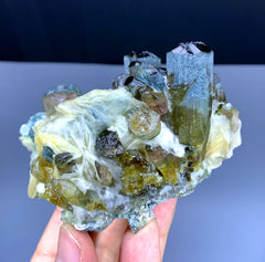 Bicolor Tourmaline Crystals on Albite from Afghanistan - 294 gram