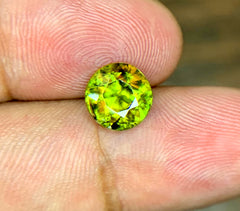 Round Cut Sphene Gemstone, Sphene Faceted cut stone, Fire Sphene, Titanite Sphene Gemstone, Sphene Jewellery, Engagement Ring - 1.80 CT