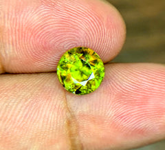 Round Cut Sphene Gemstone, Sphene Faceted cut stone, Fire Sphene, Titanite Sphene Gemstone, Sphene Jewellery, Engagement Ring - 1.80 CT