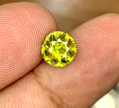Round Cut Sphene Gemstone, Sphene Faceted cut stone, Fire Sphene, Titanite Sphene Gemstone, Sphene Jewellery, Engagement Ring - 1.20 CT
