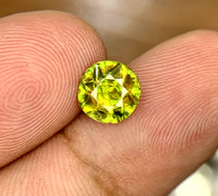 Round Cut Sphene Gemstone, Sphene Faceted cut stone, Fire Sphene, Titanite Sphene Gemstone, Sphene Jewellery, Engagement Ring - 1.20 CT