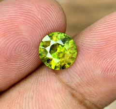 Round Cut Sphene Gemstone, Sphene Faceted cut stone, Fire Sphene, Titanite Sphene Gemstone, Sphene Jewellery, Engagement Ring - 1.45 CT