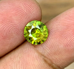 Round Cut Sphene Gemstone, Sphene Faceted cut stone, Fire Sphene, Titanite Sphene Gemstone, Sphene Jewellery, Engagement Ring - 1.45 CT