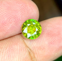 Round Cut Sphene Gemstone, Sphene Faceted cut stone, Fire Sphene, Titanite Sphene Gemstone, Sphene Jewellery, Engagement Ring - 1.40 CT