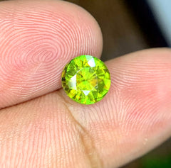 Round Cut Sphene Gemstone, Sphene Faceted cut stone, Fire Sphene, Titanite Sphene Gemstone, Sphene Jewellery, Engagement Ring - 1.40 CT